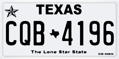 TX license plate CQB4196