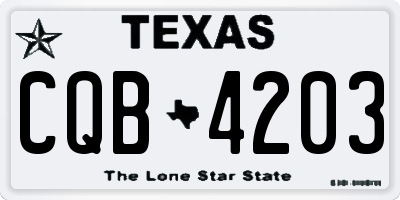 TX license plate CQB4203