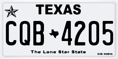 TX license plate CQB4205