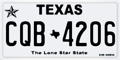 TX license plate CQB4206