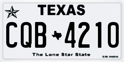 TX license plate CQB4210