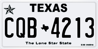 TX license plate CQB4213
