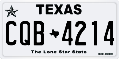 TX license plate CQB4214