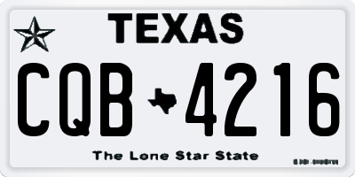 TX license plate CQB4216