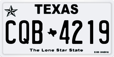 TX license plate CQB4219