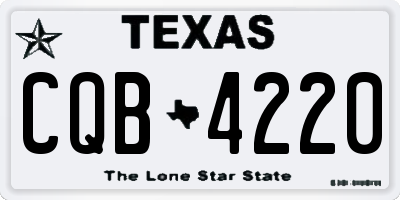 TX license plate CQB4220