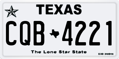 TX license plate CQB4221
