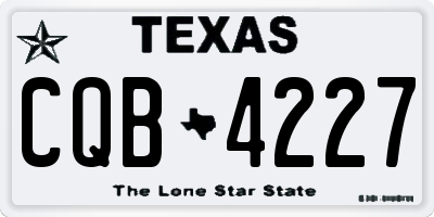 TX license plate CQB4227