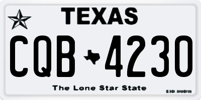 TX license plate CQB4230