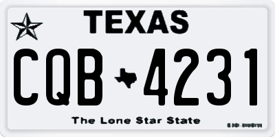 TX license plate CQB4231