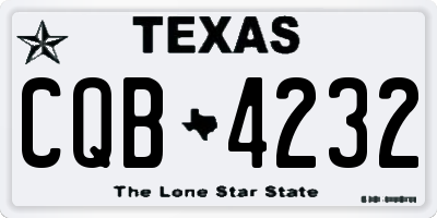 TX license plate CQB4232