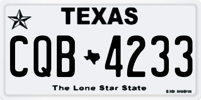 TX license plate CQB4233