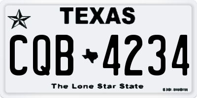 TX license plate CQB4234