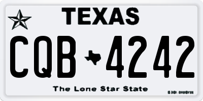 TX license plate CQB4242