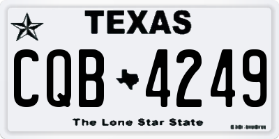 TX license plate CQB4249