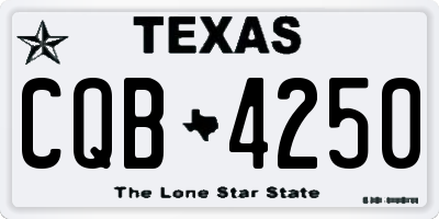 TX license plate CQB4250
