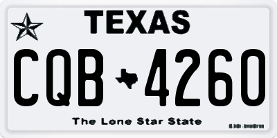 TX license plate CQB4260
