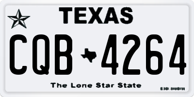 TX license plate CQB4264