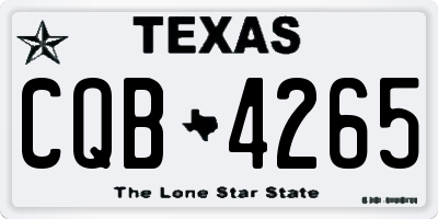 TX license plate CQB4265