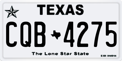 TX license plate CQB4275