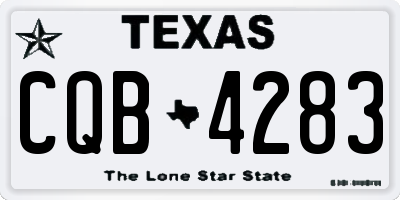 TX license plate CQB4283