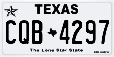 TX license plate CQB4297