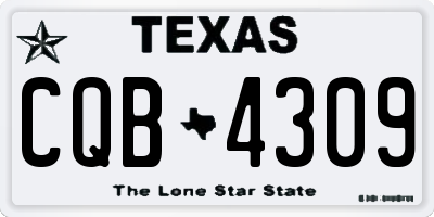 TX license plate CQB4309