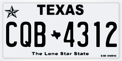 TX license plate CQB4312