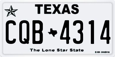 TX license plate CQB4314