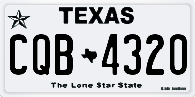 TX license plate CQB4320