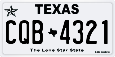 TX license plate CQB4321