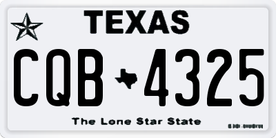 TX license plate CQB4325