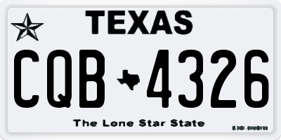 TX license plate CQB4326