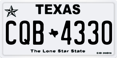TX license plate CQB4330