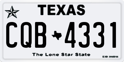 TX license plate CQB4331