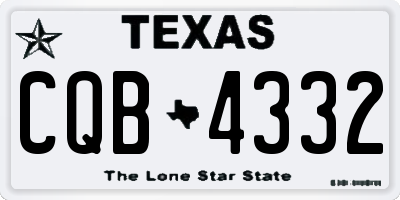 TX license plate CQB4332