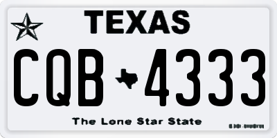 TX license plate CQB4333