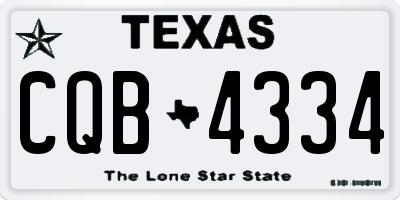 TX license plate CQB4334