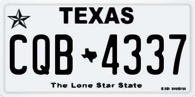TX license plate CQB4337