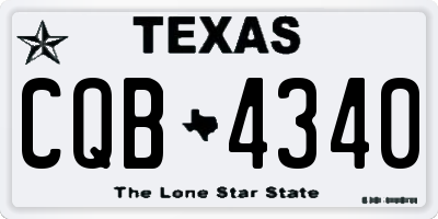 TX license plate CQB4340