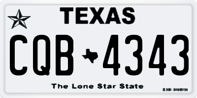 TX license plate CQB4343