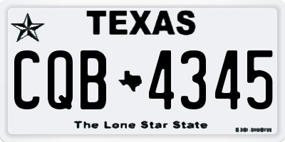 TX license plate CQB4345