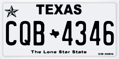TX license plate CQB4346