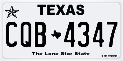 TX license plate CQB4347