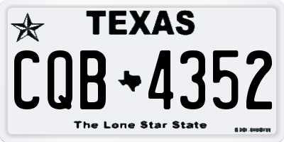 TX license plate CQB4352