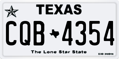TX license plate CQB4354