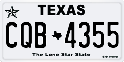 TX license plate CQB4355