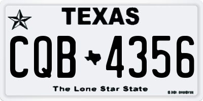 TX license plate CQB4356