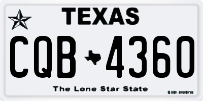TX license plate CQB4360