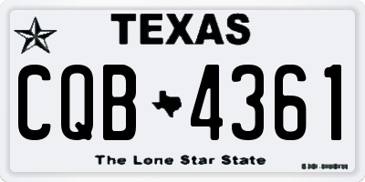 TX license plate CQB4361